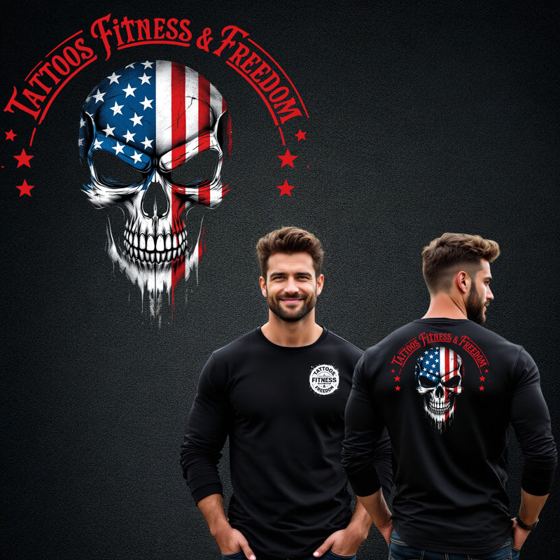 American Flag Skull. - TATTOOS FITNESS & FREEDOM LLC