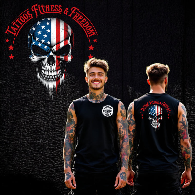 American Flag Skull. - TATTOOS FITNESS & FREEDOM LLC