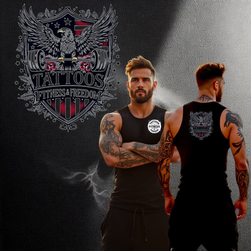 A Shield With an Eagle And The American Flag. - TATTOOS FITNESS & FREEDOM LLC