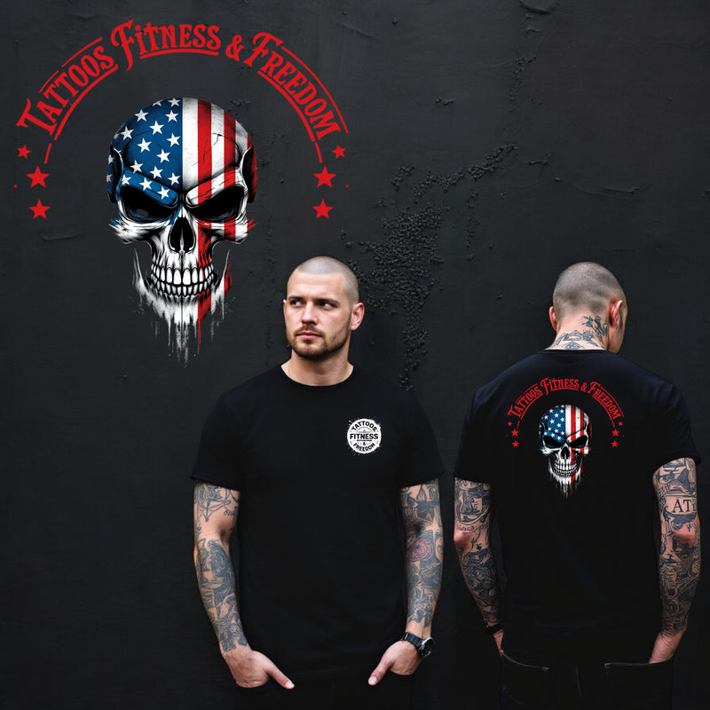 American Flag Skull. - TATTOOS FITNESS & FREEDOM LLC
