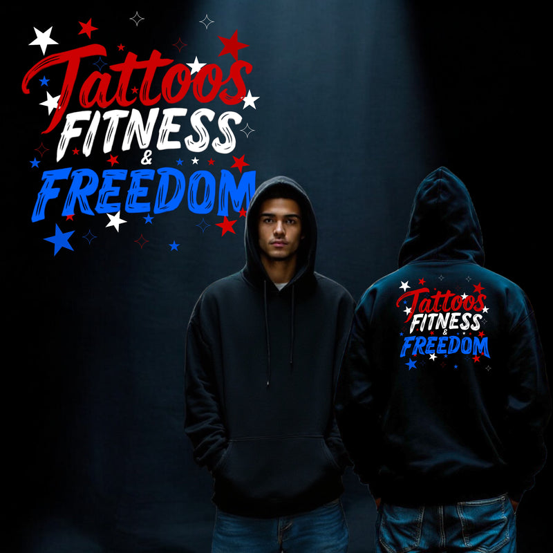 Red, White and Blue Logo With Stars. - TATTOOS FITNESS & FREEDOM LLC
