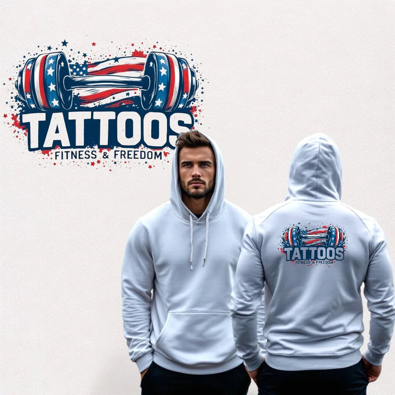 Red, White and Blue Dumbbell. - TATTOOS FITNESS & FREEDOM LLC