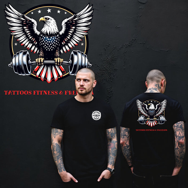 A Proud Eagle Holding a Barbell. - TATTOOS FITNESS & FREEDOM LLC
