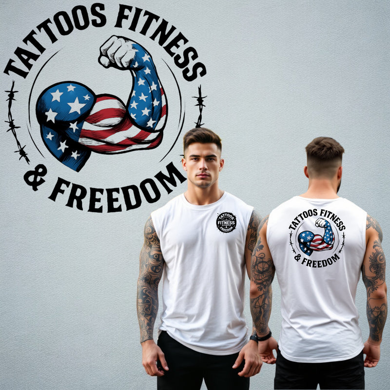 American Flag Flexed Bicep - TATTOOS FITNESS & FREEDOM LLC