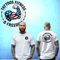 American Flag Flexed Bicep - TATTOOS FITNESS & FREEDOM LLC