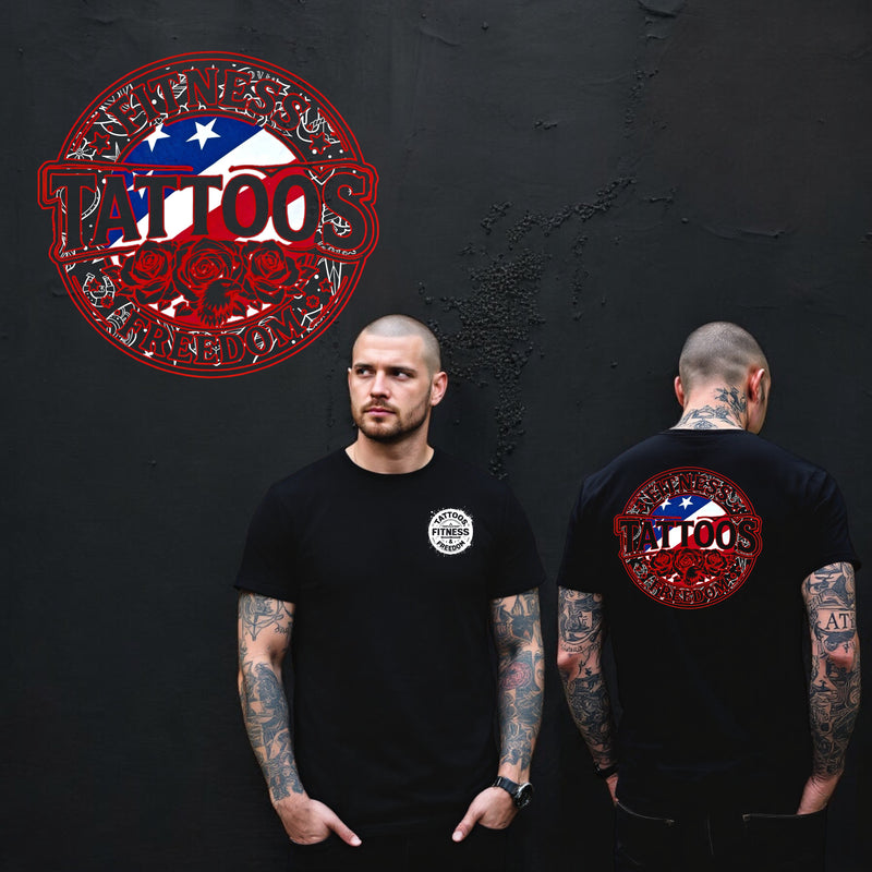 American Flag With Roses and Tattoo Designs. - TATTOOS FITNESS & FREEDOM LLC