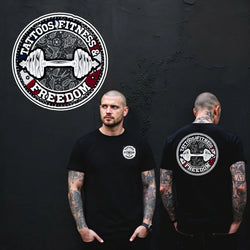 Dumbbell With Tattoo Designs. - TATTOOS FITNESS & FREEDOM LLC