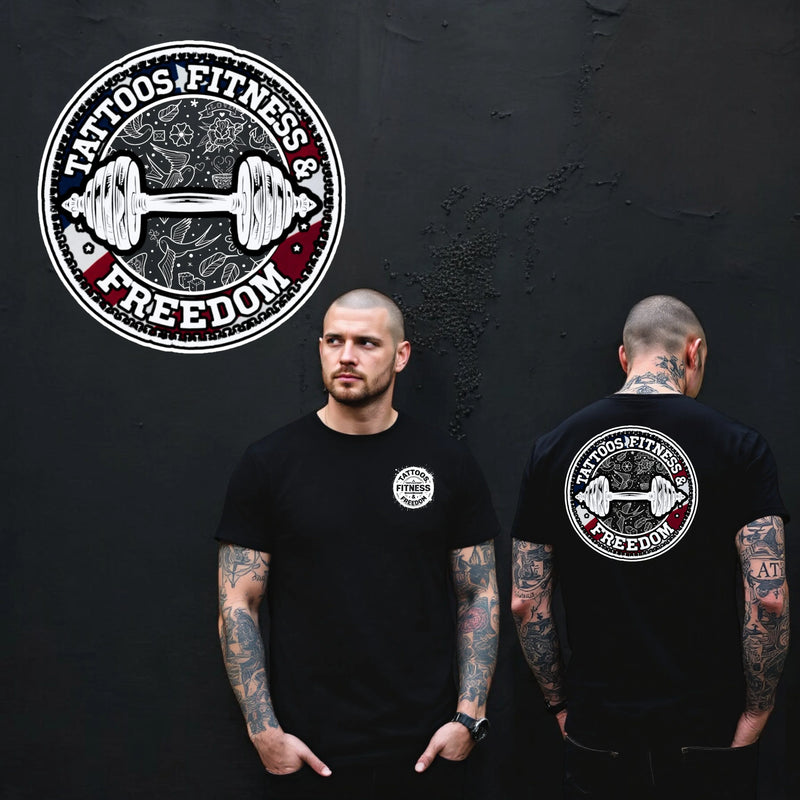 Dumbbell With Tattoo Designs. - TATTOOS FITNESS & FREEDOM LLC