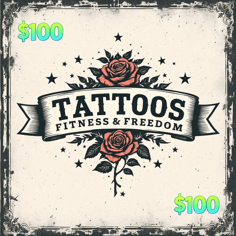 00-Give a gift card to someone that needs a new shirt. - TATTOOS FITNESS & FREEDOM LLC